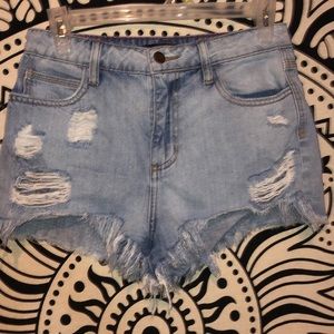 Ripped high waisted shorts